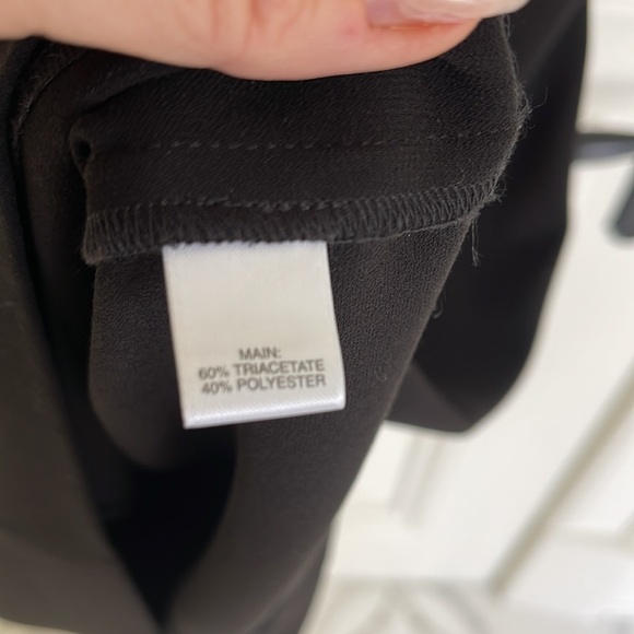 St. John black dress with side drape detail and open slit at neck. Size 12 - Picture 5 of 5